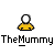 A pixelated animation of a figure in yellow clothing with white head, disintegrating into orange particles