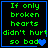 Green pixelated text on black background reads "If only broken hearts didn't hurt so bad." with blue heart symbols in four
