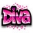 Pixelated pink and purple graffiti-style text "DIA" with black outlines on a white background, featuring scattered pixel fragments around the edges.