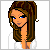 Pixelated cartoon woman with brown hair and blue eyes in a of nine showing sequential animation frames