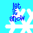 Blue text 'let it snow' overlaid on white snowflake against cyan background, with visible pixelation and slight variations in text position across frames.