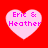 Four pink heart-shaped icons with 'Eric & Heather' text on a red background, each displaying slight variations in pixelation and color saturation.