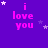 Purple background with pink text 'i love you' and white stars in various positions