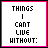 nine pixel-art icons with pink borders; top-left shows text "THINGS I CANT LIVE WITHOUT:" above two overlapping cartoon faces, middle-top has an iPod graphic, right-top displays green dollar signs