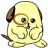 A pixelated cartoon dog with glasses and a brown ear patch on the left, next to green text reading "Original Icons .com" on a dark green background.