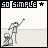 Pixelated icon shows two figures on a light background with '50 SIMPLE' text at top; one figure raises an arm while the other sits, with a star symbol changing from black to light blue.