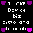 Pixelated text and heart symbols arranged in a on a black background, with alternating purple and pink heart colors