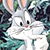Animated contact sheet of three Looney Tunes cartoon frames featuring Bugs Bunny in different poses and expressions against a gray background.