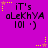 Purple background with repeated text and star motifs; text reads "iT's aLeKhYA 101 :)" with yellow and pink stars in corners.