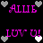 Pixelated pink text and heart symbols on black background, with alternating white and gray hearts in a pattern