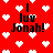 Red background with white pixelated hearts and black text reading "I luv Jonah!" in four repeated positions, each with slight pixel displacement across frames.