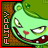 Green cartoon character with a green cap, red nose, and sharp teeth in a ; vertical text "FLIPPY" on left side
