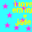Bright cyan background with scattered pink stars and yellow text reading "I love emily" above "jade" in pixelated font.