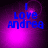 Four- of pixelated text 'I Love Andrea' on purple gradient backgrounds with shifting light effects
