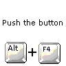 Static pixel art image showing text above two computer keyboard keys with a plus sign between them.