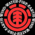 Two identical red circular icons with Chinese characters at center, surrounded by gray pixelated borders and black background.