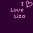 Pixelated pink text and heart symbol on dark purple background, with two identical side-by-side layouts showing 'I Love Liza' text.