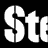 White text on black background with fragmented letters and partial grayscale transitions in lower sections.