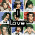 pixelated character portraits with overlaid text reading "I Love The Jonas Brothers Nick & Joe Not Kevin 'haha'" on colored backgrounds