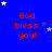 Blue background with repeated red text "God bless you!" and scattered white stars, one gray rectangle in bottom-right corner.