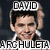 Six display a person in various poses with overlaid text fragments forming 'DAVID ARCHULETA should have AMERICAN IDOL GOSH!' against different backgrounds