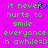 Pixelated green text on bright pink background with blue heart symbol, repeated twice in a