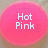 Two overlapping pink circular shapes with white text; left shape reads 'Hot Pink', right shape vertically displays 'SOAP' in pixelated font.