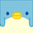 Pixelated animation of a yellow oval on white clouds against blue background with text changing from "*Gobble" to "Gobblex"