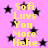 Yellow text on pink background with black stars, repeating 'Sofi Luvs You More Hehe' in pixelated font.