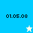 Four display the date '01.05.08' with a white star on blue background and a blue star on cream background