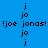 !joe jonas! text repeated across blue background with green rectangular overlays; pixelated font style.