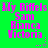 Green background with repeated pink text 'My Biffels Sam Bianca Victoria' and small star-like dots, showing two distinct states of pixelation.