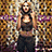 A 4-frame contact sheet of a Britney Spears-themed animated buddy icon with pixelated text and a central figure against a sparkly background.