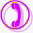 Animated sequence of a purple telephone handset rotating clockwise within a circular frame, transitioning from vertical to horizontal orientation