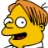 Pixelated yellow-skinned character with orange hair, wide eyes, and open mouth showing red tongue and black interior.