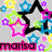 Pixelated star-shaped icon with layered colorful outlines on gray background, featuring pink, blue, green, yellow, and purple stars.