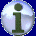 Six silver spherical icons with dark green lowercase 'i' symbols, arranged in two against a blue background; some spheres show subtle animation changes