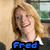 A four- shows a person with long blonde hair in a black outfit with white collar, with text labels 'Fred', 'George', 'Always', and 'together' in blue pixelated font