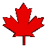 Red maple leaf icon in various states of animation including full leaf, partial leaf, and vertical stem views.