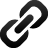 Black wireframe chain link icon on light gray background, rendered with pixelated edges and gradient shading.