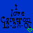 Blue background with black pixelated text reading "I love Crying" and a green heart symbol at the bottom right.