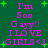 Green background with pink text reading "I'm Soo Gayy!! I LOVE GIRLS<3" and green plus signs, repeated in a pattern