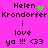 Pixelated text on bright pink background with green heart and particle effects changing between frames.