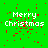 Green background with scattered red pixels and white text reading 'Merry Christmas' in pixelated font across multiple instances.