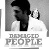 Black-and-white image of two people in a medical setting with text reading 'DAMAGED PEOPLE' below.