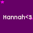 Purple background with repeated white text 'Hannah<3' and scattered pink stars, some stars animate by fading in and out.