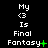 Animated contact sheet of a Final Fantasy-themed buddy icon showing sequential text and symbol changes across 9 frames on a black background.