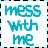 Pixel art contact sheet showing a female character in multiple frames with text overlays and partial body views.