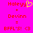 Pixelated text and symbols on a bright pink background with red and yellow elements.