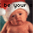 A baby wearing a Santa hat with text overlays changing across four